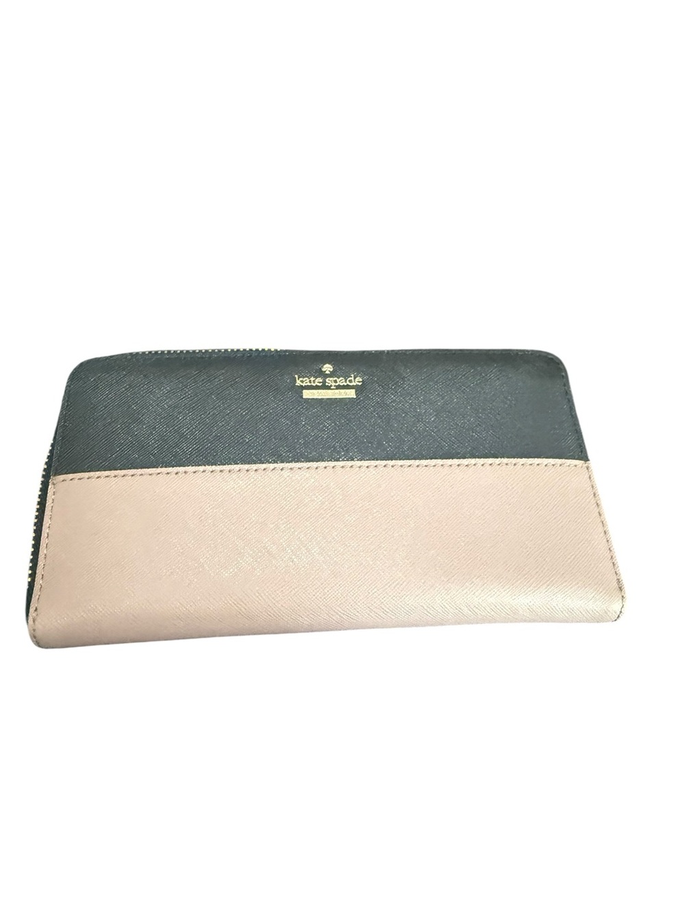 kate spade Black and Blush Two-Tone Zip Wallet